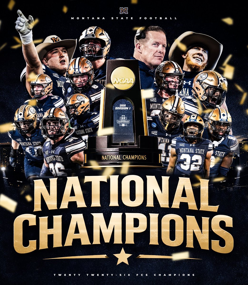 Congratulations to the 2025 <a href="/MSUBobcats_FB/">Montana State Football</a> on an incredible year,
bring the FCS National Championship back to Bozeman! #84Champs #25Champs #BobcatBuilt