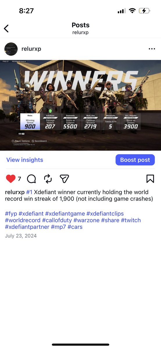 RelurXB's tweet photo. 1900 win streak on Xdefiant man I miss these days https://t.co/XuMCpRJ0ML