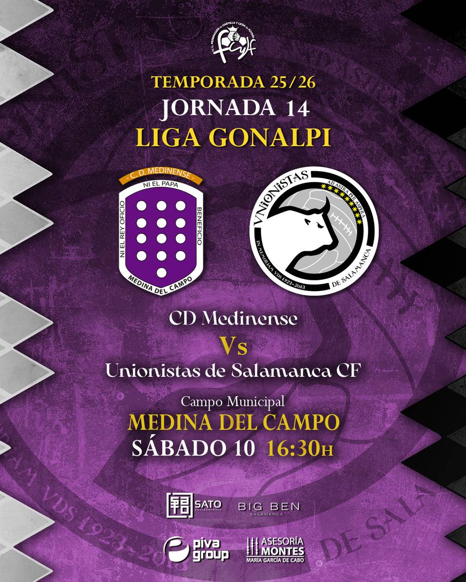 📅 Este sábado se disputará la decimocuarta jornada de Unionistas Femenino en GONALPI. 

🏟️ C. M. Medina del Campo
⏰ 16.30 horas
🆚 CD Medinense

¡Vamos equipo! 

#Irreductibles ⚔️⚪⚫🟣
#MedinenseUnionistasFem