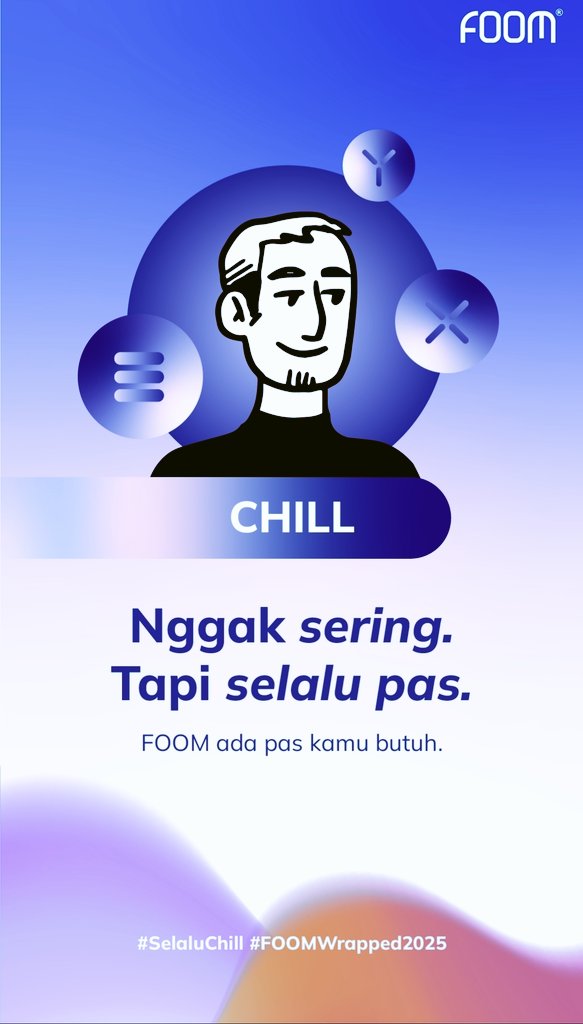 rahmaamali7's tweet photo. Gak nyadar, hampir semua momen santai tahun ini selalu ada FOOM di sela-selanya. #FOOMWrapped https://t.co/g78pJZfjU5