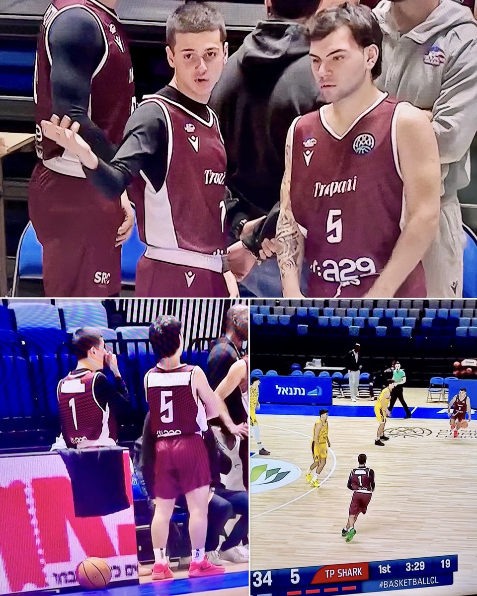 parallelecinico's tweet photo. I due ragazzi in foto si chiamano Francesco Martinelli e Luigi Patti, hanno 17 e 18 anni, e i loro volti, da ieri sera, stanno facendo il giro del mondo assieme agli altri 3 giocatori scesi in campo nella partita farsa di coppa tra Hapoel Holon e Trapani Shark.
Cappelletti e Rossato sono giocatori professionisti con molta esperienza alle spalle, Pugliatti è un 2004 (ex Stella Azzurra) inserito nei 12 in pianta stabile da inizio stagione e che ha già esordito in Serie A.
Questi due ragazzi, invece, non sono professionisti e forse non lo saranno mai: Patti è stato aggiunto un mese fa, Martinelli in questi giorni in vista del match di ieri.
Giocano in Under 19 gold, sono ultimi in classifica nel loro girone siciliano, e probabilmente il loro futuro sarà come quello del 99% dei ragazzi che giocano a basket: nelle categorie minors, ben lontani dal professionismo.
Catapultati improvvisamente in un match della coppa più importante della FIBA, in diretta tv in tutta Europa, com'è normale che fosse, erano i più spaesati di tutti.
Nella foto in alto, prima della palla a due, si confrontano su quello che avrebbero potuto fare in campo. Forse, inconsciamente, si sono dimenticati per un attimo del contesto, e si sono goduti per qualche secondo l'emozione di esordire con i grandi. Forse ignari che il match sarebbe finito, per volontà della loro squadra, dopo pochi minuti.
Giocando con delle maglie non loro, e con dei nomi coperti dallo scotch, in quei 7 minuti scarsi di partita hanno comunque corso, si sono portati dei blocchi, hanno tirato, hanno provato a difendere, si sono impegnati, ed infine sono rimasti da soli sul parquet, 5 contro 2.
Da soli, loro due, su un palcoscenico surreale.
Poi, come da copione, hanno dovuto commettere volontariamente dei falli per far concludere il match anzitempo e decretare la sconfitta a tavolino (che ha evitato una pesante multa in caso di forfait prima del match).
Noi non sappiamo se dei ragazzi così giovani siano in grado di sopportare il peso dell'essere attori di una delle più imbarazzanti farse che si siano mai viste nel basket.
Oggi i media sportivi di tutto il mondo stanno parlando di quello che è accaduto ieri. Anche ESPN: il che significa che milioni di persone leggeranno cos'è successo ieri, e vedranno anche i volti di questi due ragazzi.

A Francesco e Luigi mandiamo un abbraccio. Sperando che in futuro non perdano il gusto di divertirsi a giocare a basket, a prescindere dalla categoria.