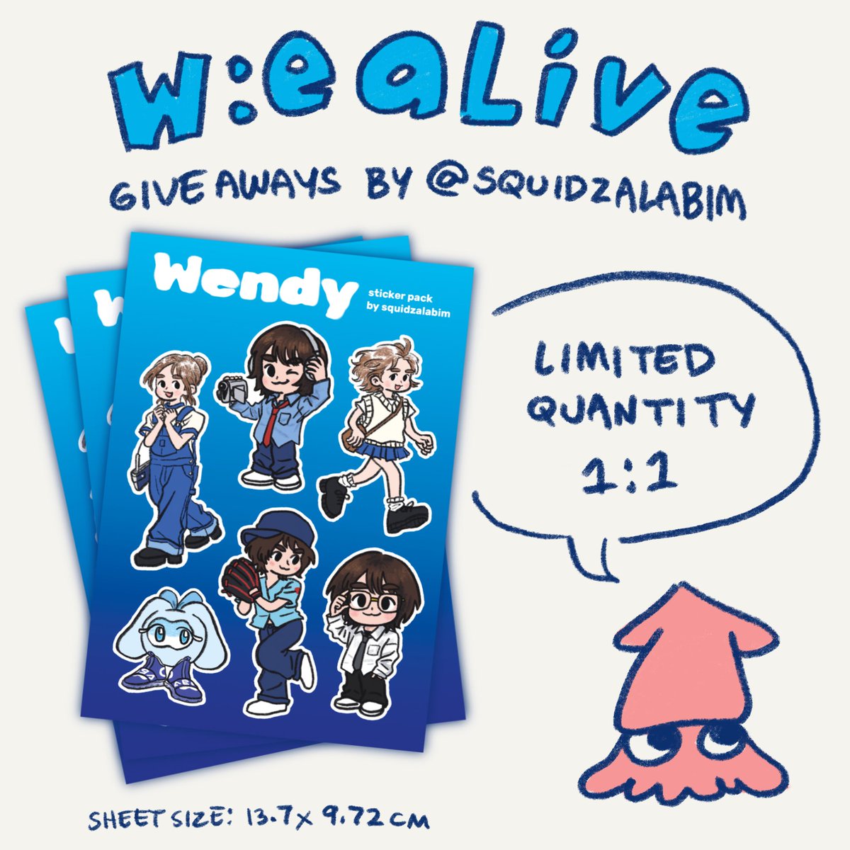 so yes, giveaways on Jan 17~

💙 limited quantity
🩵 1:1 only
🐿️ no mechanics, just show 🤲
🐶 time and location TBA
🐹 can do on the spots trades
🐺 no reservations

🔎 will post my OOTD so come find me

#WENDY #WENDY_WORLDTOUR_MANILA
#WEALIVE_IN_MANILA