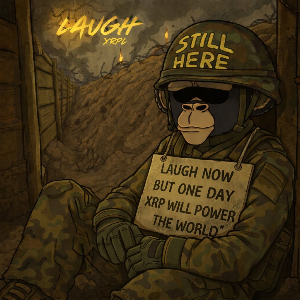 GM to all my trench warriors!
Still in the trenches, still grinding and growing because we know one thing is inevitable... one day...
$XRP $LAUGH