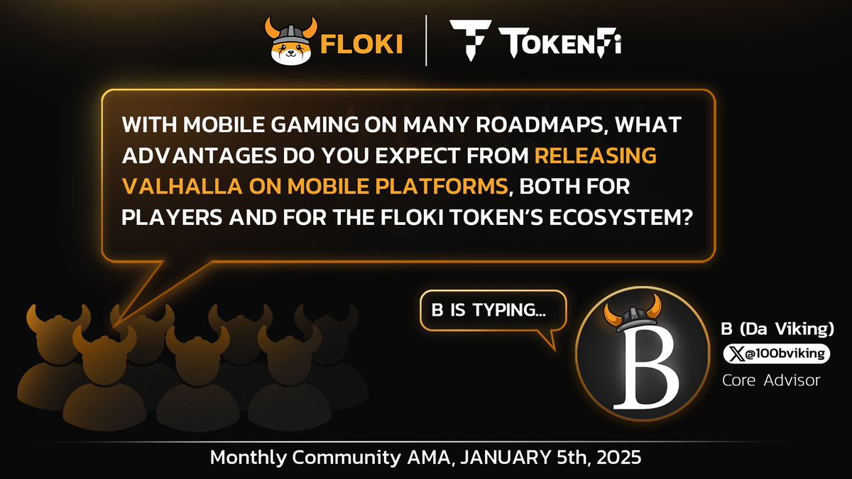 FLOKI's tweet image. During our most recent monthly community AMA, a community member asked what advantages are expected from a mobile version of @ValhallaP2E.

Our Core Advisor, B (@100bviking), provided the following response:

---

Let me share a fun fact with you:

- 64% of global web traffic…