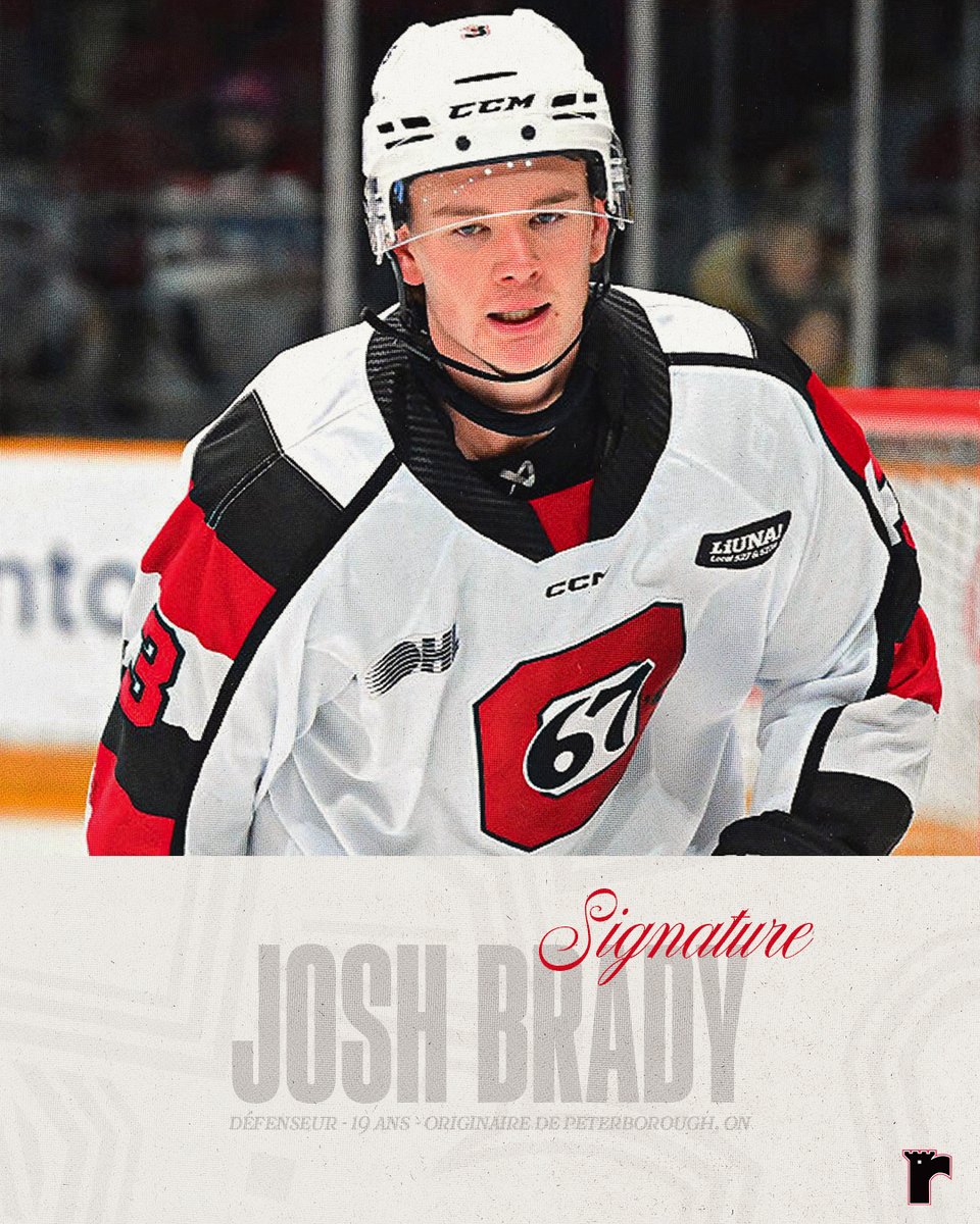 Les Remparts de Québec se sont entendus avec le défenseur ontarien Josh Brady !

#DeQuébecPourQuébec | bit.ly/SignatureBrady