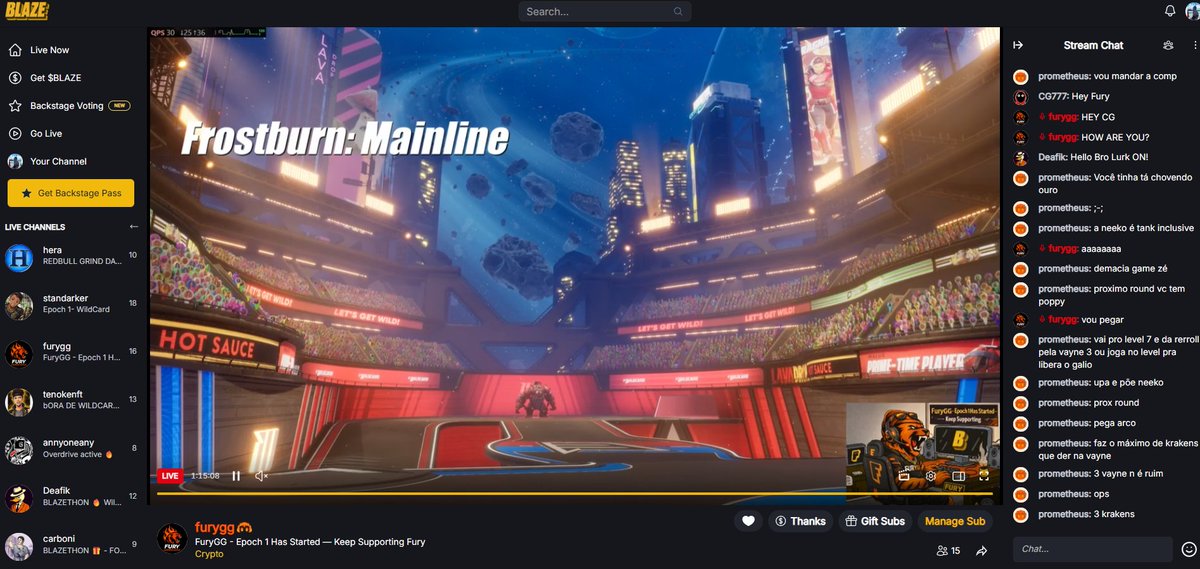 GuildFury's tweet image. 🔴 Fury Gaming Guild is live on @blaze_stream 
 
Participating in the @PlayWildcard  tournament.
Join us live as we compete and represent our community.

Thank you to everyone supporting and following the journey.

#FuryGamingGuild #BlazeStream #PlayWildcard #Web3Gaming