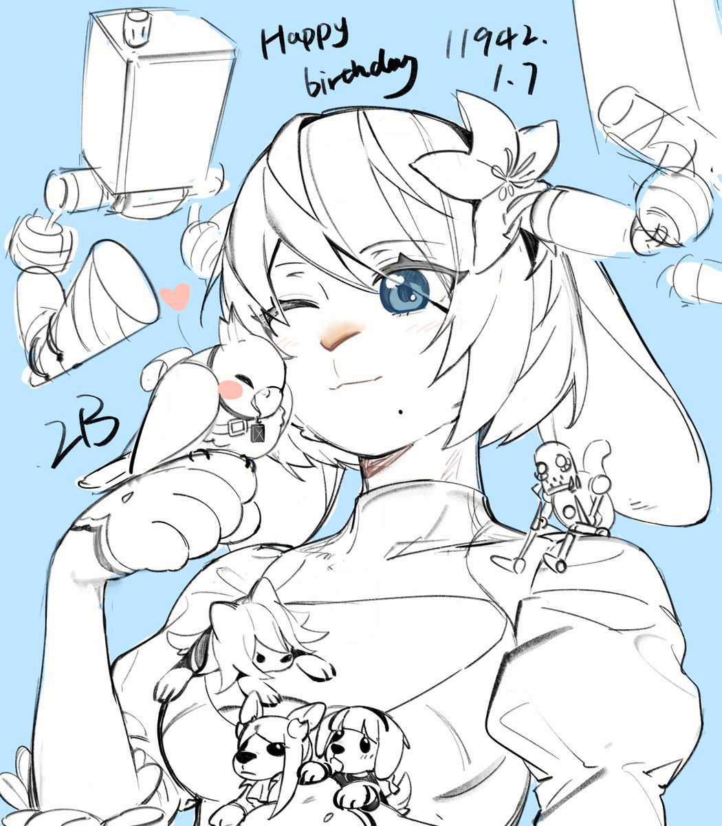 Aki_mermer's tweet image. 生日快乐2B！