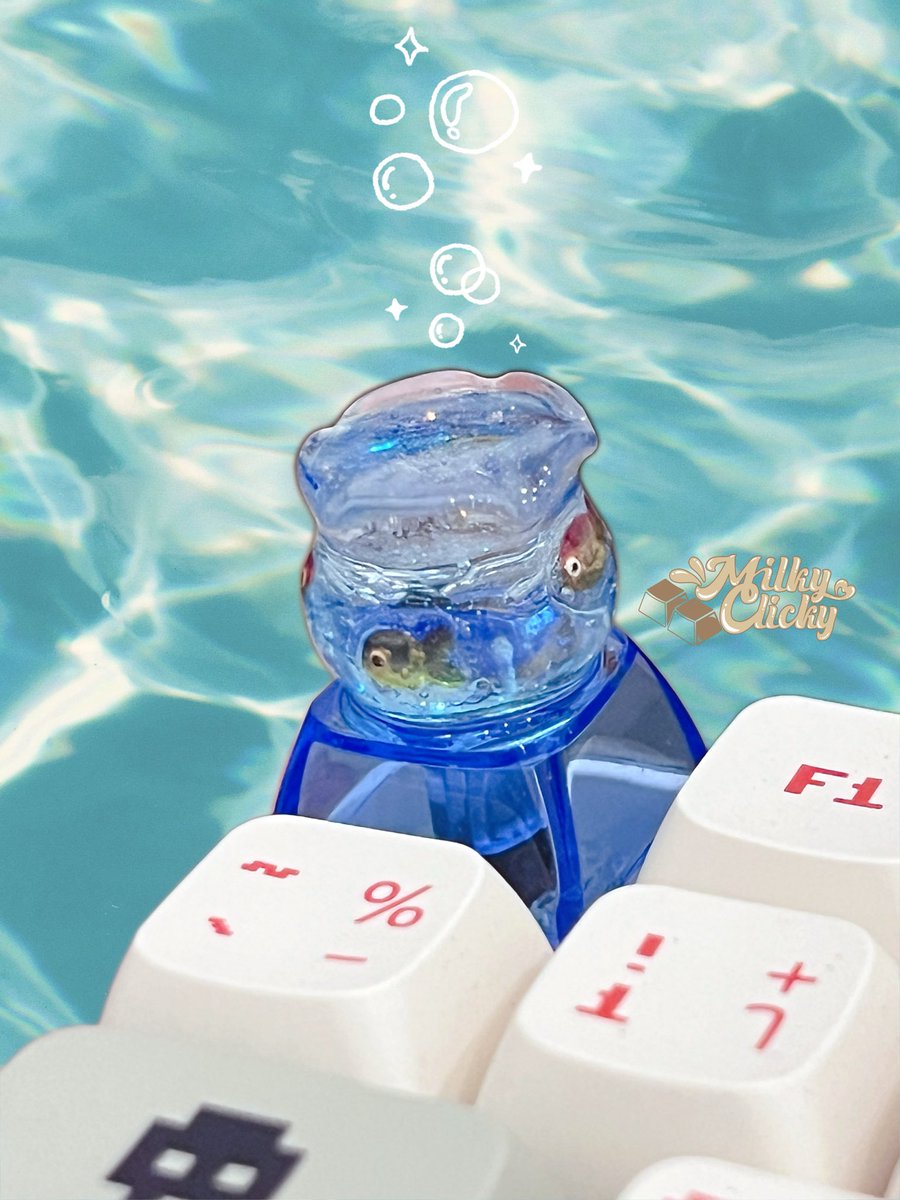 Fish bowl Keycap LOT.02 🐟
คีย์แคปโหลปลา

Profile : XDA
Size : 1U
Color : Transparent blue

ราคา 139 บาท/ชิ้น

#customkeycaps #keycapdesign #handmadekeycap #resinkeycap #milkyclicky