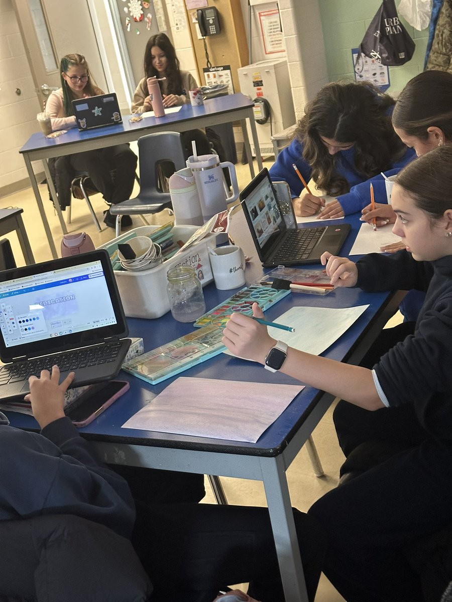 Hot Chocolate and working on our visual representations of our ONE WORD that will guide us this year. <a href="/StAlphonsaDP/">St. Alphonsa Catholic Elementary School</a>