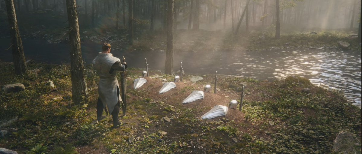 YulaRose's tweet image. They killed four of his men, so he killed four of theirs, no more. This cinematic very effectively portrays Garen's view of justice.