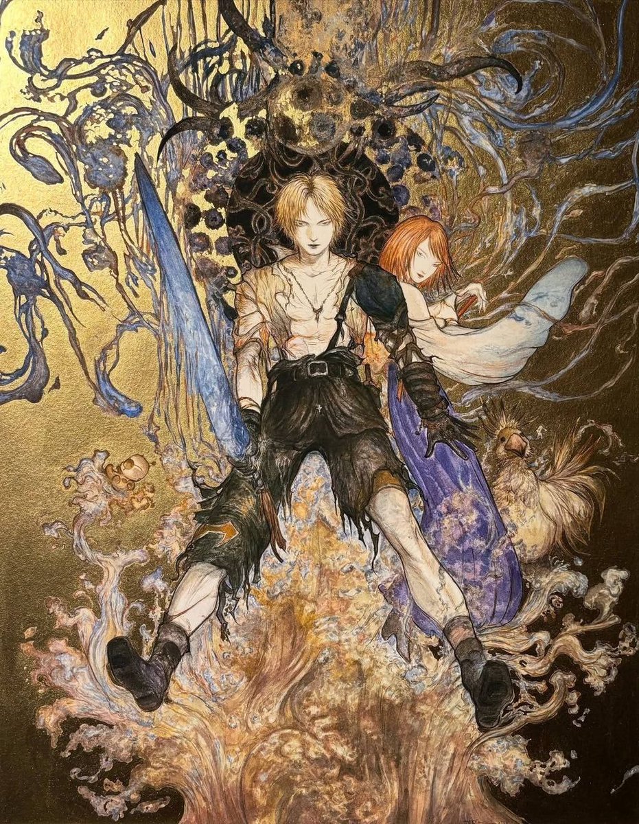 nostalgiaa's tweet image. Final fantasy artwork by Yoshitaka Amano