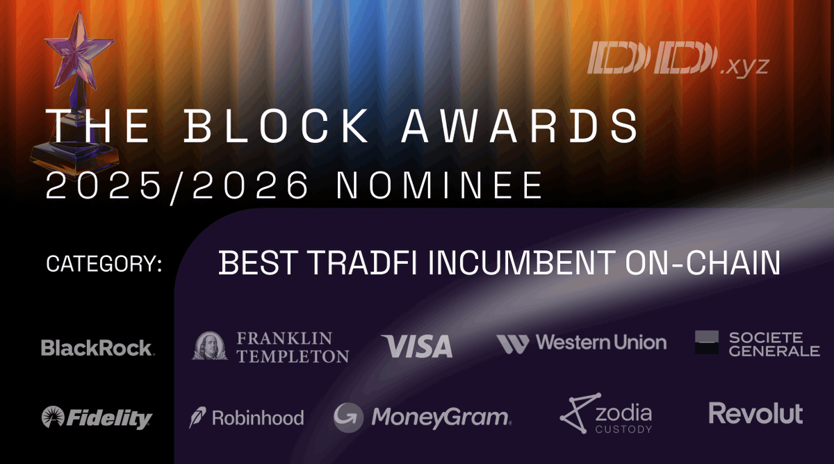 🏦➡️🔗 Excited to highlight the nominees for Best TradFi Crypto Incumbent  at the @mywebacy 2025/2026 Block Awards! Huge recognition to these  powerhouses bridging legacy finance and blockchain: @BlackRock @FTDA_US  @Visa @WesternUnion @SocieteGenerale @