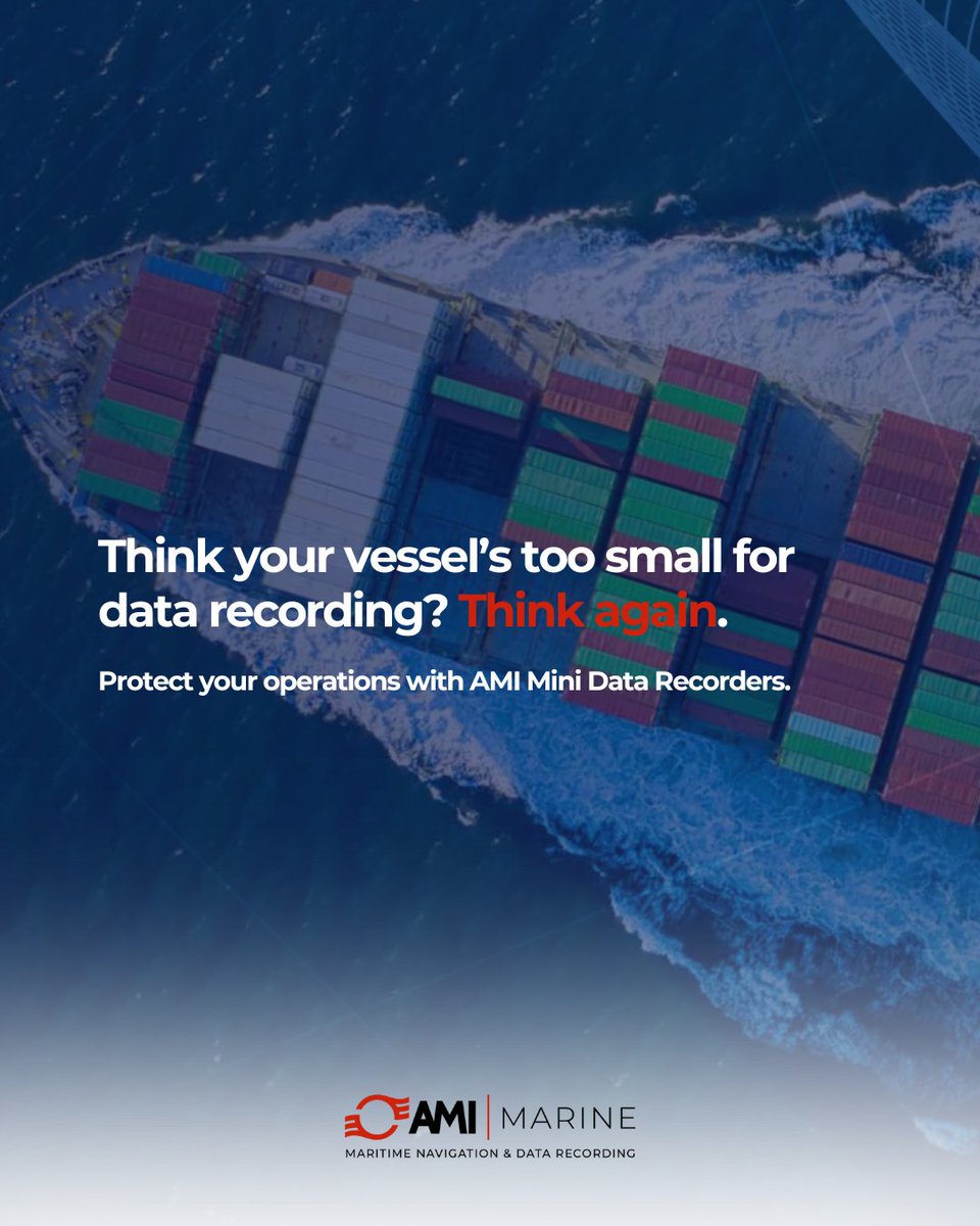 “My vessel’s too small for data recording?” That’s a myth. Even small vessels face big risks.

AMI X-MDR and X-VHFR Mini Data Recorders protect your crew and operations with bridge audio, VHF, NMEA and radar recording.

Explore: amimarine.com/product-catego…

#marinedata