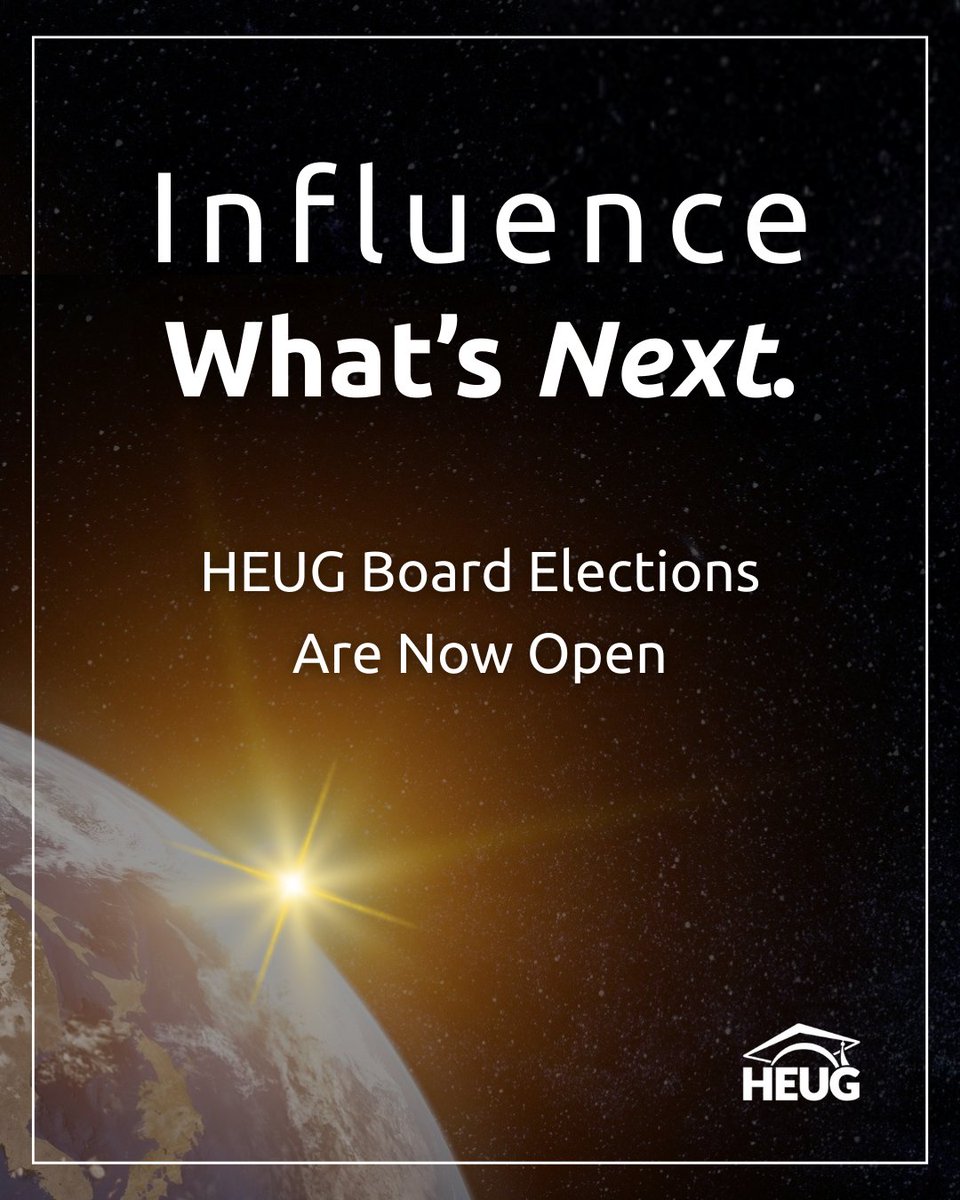 Influence what’s next at HEUG.
 
The 2025 HEUG Board of Directors elections are now open and your voice plays a direct role in shaping our future.
 
Review the candidates. Cast your vote.

🗳️ Voting is open through January 30.
🔗 bit.ly/3MB95wO