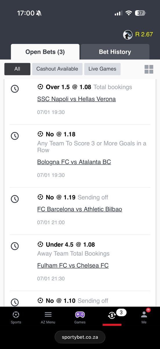 Hey check out the bet I just placed on Sportybet! sportybet.co.za/player/ziggydi…

Not on Sportybet? - sportybet.co.za/za/?utm_source…