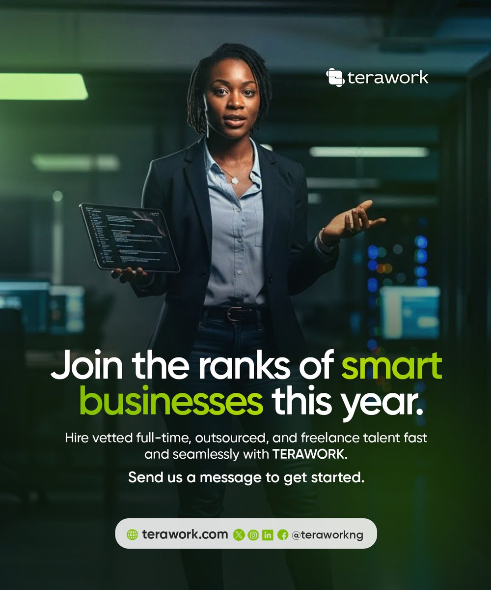 Start the year by hiring smarter, faster, and better.

Join the ranks of businesses scaling with vetted talents on TERAWORK: full-time, outsourced, or freelance talents.

Send us a message to get started.

#HireSmart #Hiring #Outsourcing #freelance #TERAWORK