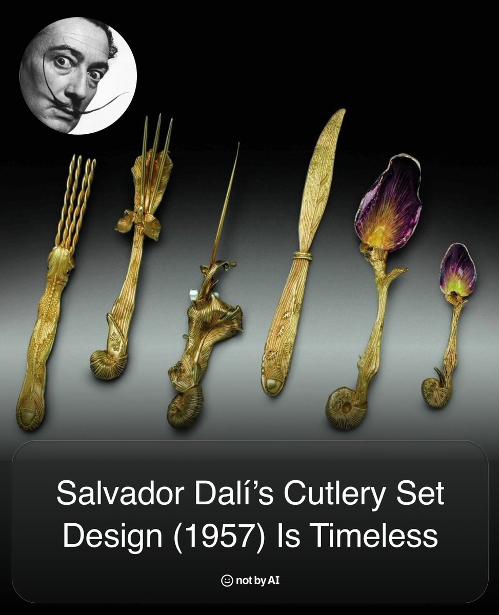 A cutlery set by surrealist Salvador Dalí was sold for $28,125 in 2012. #NotByAI 

Hmm, probably very hard to clean but undeniably beautiful!