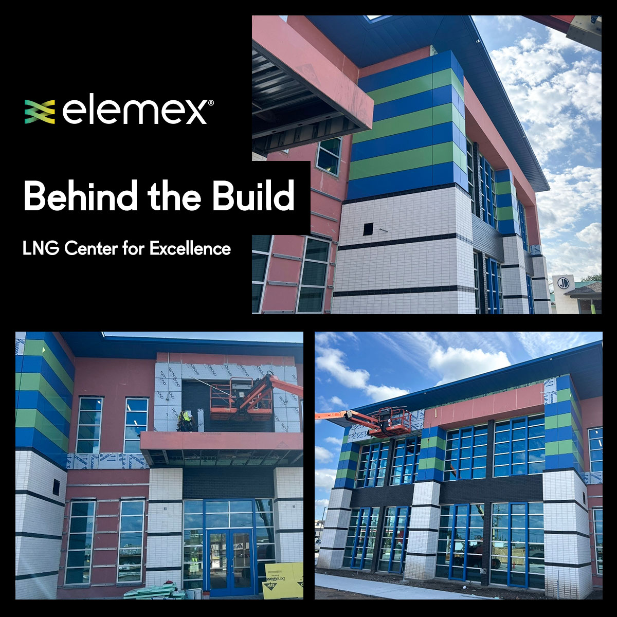 Progress in motion at the LNG Center for Excellence in Lake Charles, LA. Elemex® supplied and installed 7,600 sq. ft. of ACM, from fabrication to final installation—built for performance and 
durability.

#ArchitecturalFacades  #ConstructionProgress #CommercialConstruction