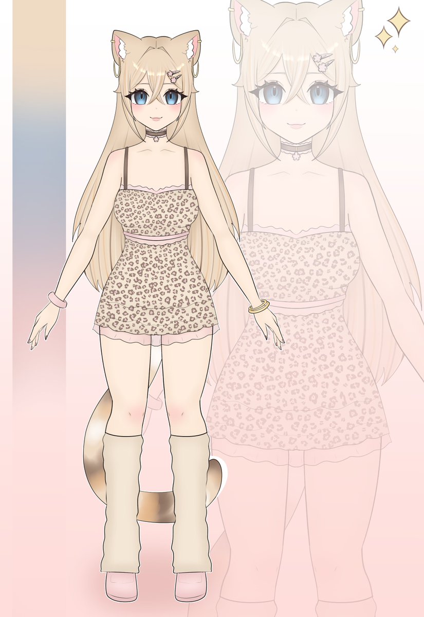 Rebranding's coming~~
Here's my new design, hope you find her cute :3
I'm a calico cat girl now!