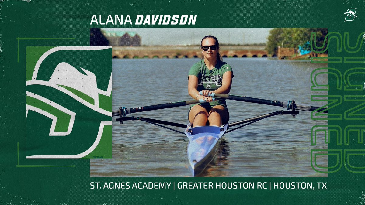 Welcome to Stetson! We're proud to announce Alana Davidson from St. Agnes Academy in Houston, TX, rowing with Greater Houston RC. Excited to have you on the team!