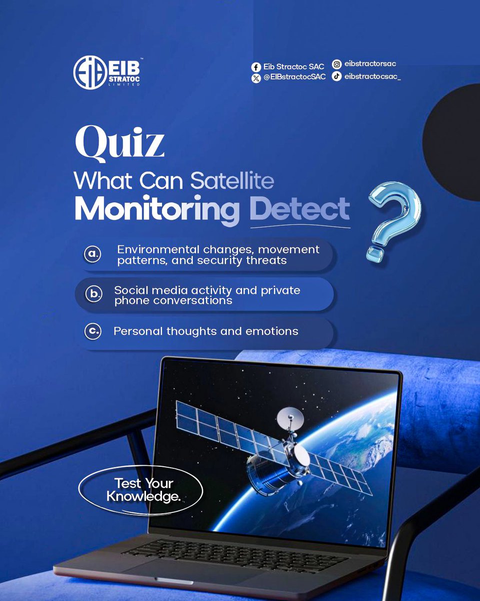 EIBstratocSAC's tweet photo. Quiz Time!
What do you think satellite monitoring can detect?
Choose A, B, or C in the comments 👇
#SatelliteMonitoring #SmartSurveillance #SecurityTechnology #EarthObservation #RemoteSensing #TechForSecurity #SurveillanceSolutions #DataFromSpace #ModernSecurity https://t.co/kKC04LMnF8