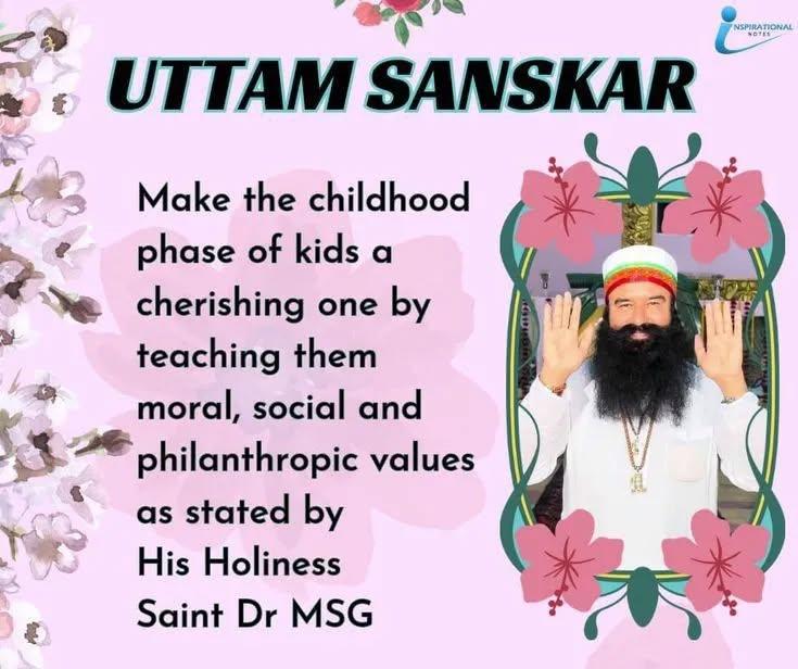 pawanba96332506's tweet photo. For living life in materialistic world with the knowledge of success & study A children must know about moral values,But due to busy schedule parents are not teaching this. On this Saint Gurmeet Ram Rahim Singh Ji have initiated #UttamSanskar to #InculcateValues in children. https://t.co/4GJdEfebFl