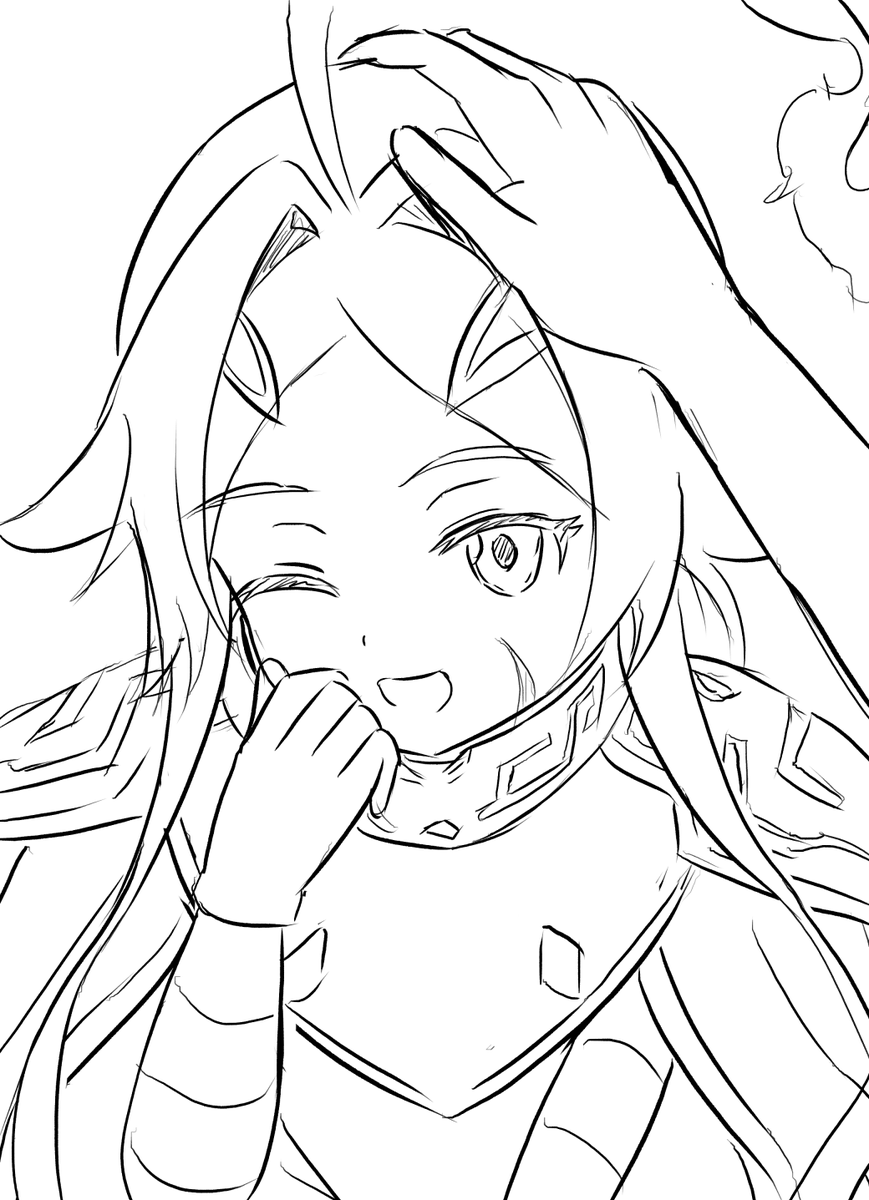 REdo29231983's tweet image. SKETCH Teoritta Headpat