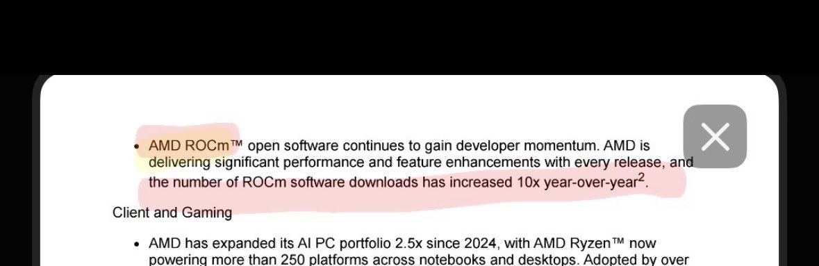 alc2022's tweet photo. $AMD ROCm downloads are up.

10X YoY. https://t.co/muUS72BBrO