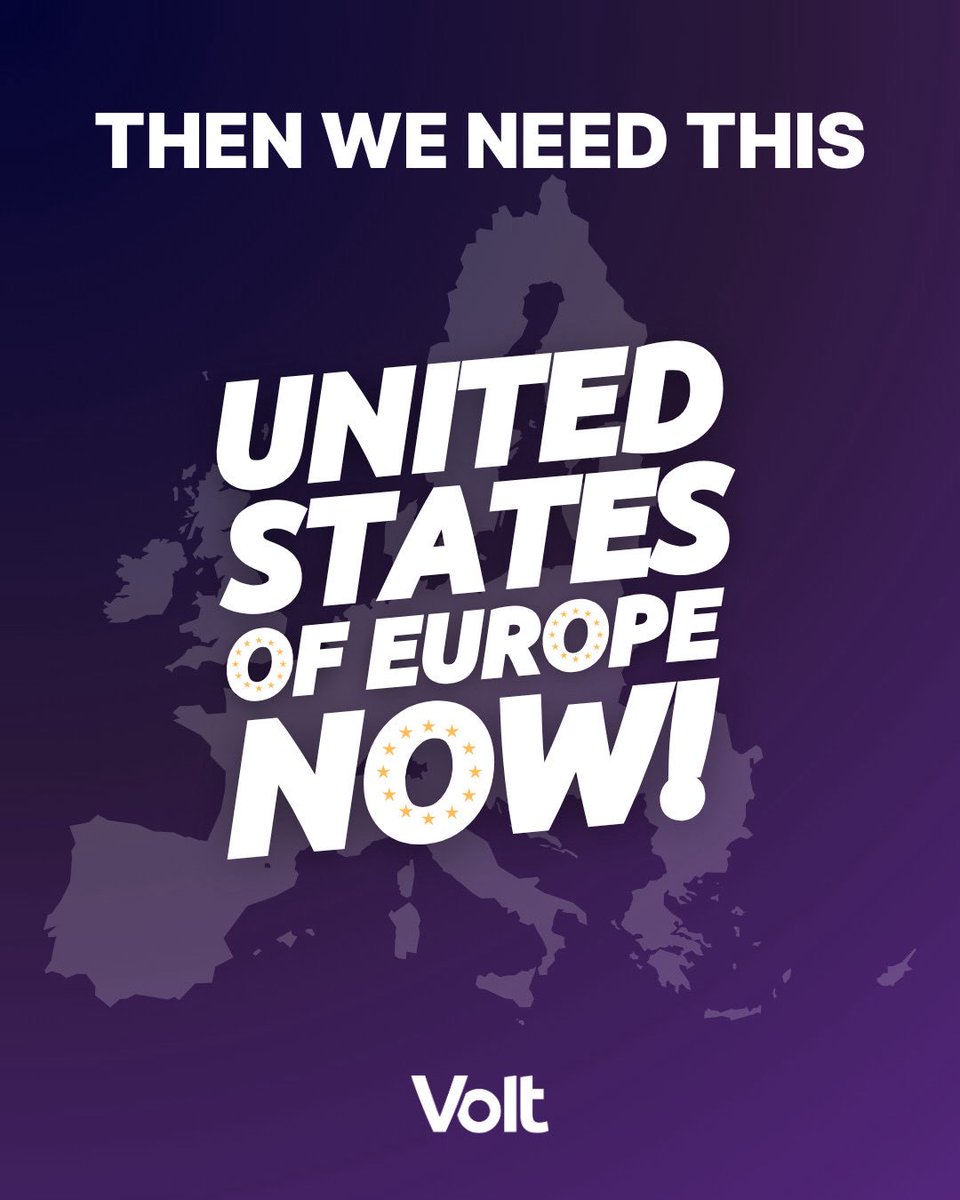 VoltEuropa's tweet image. Europe is stuck between Trump and Putin. If we want to avoid being swallowed up piece by piece- we have to unite. 

A United States of Europe is our only option. Sign the petition: loom.ly/V4KXnxs