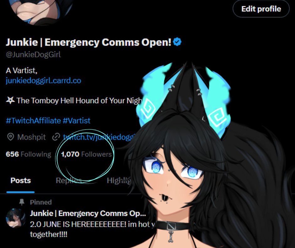 WOWIE! SO MANY NEW PUPS! 

Thank you everyone for liking my art and the kind words I got from y'all! Hitting 1k on twitter is one of my biggest goals I made for myself this year and I'm proud and happy to say I DID IT! 

THIS IS THE YEAR OF THE JUNKIE!!!!!!!!