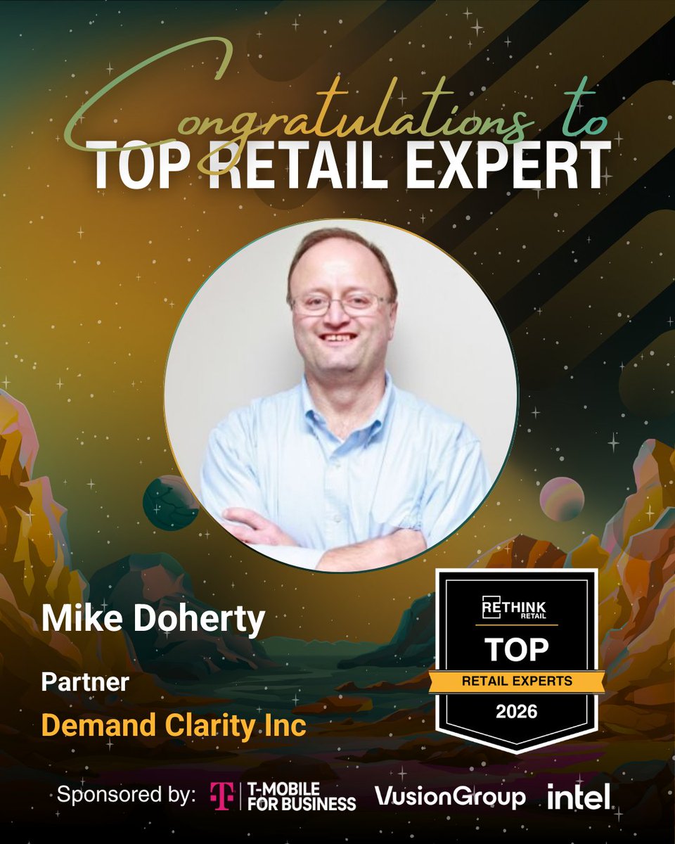 MikeDoherty2's tweet photo. I am honored to be named a @RETHINK_Retail Top Retail Expert Awardee for the Class of 2026. 🎉
Thank you to @RETHINK_Retail for this recognition.⭐
#TopRetailExperts #TRE2026 #RETHINKRetail #RetailLeadership https://t.co/2HBtRETqu8