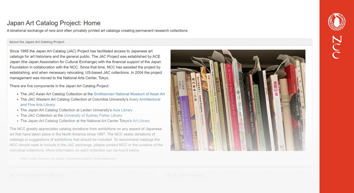 NCCJapanInfo's tweet photo. Studying Japanese art and art history? Since 1995 (!) has been a part of the Japan Art Catalog Project, a binational exchange of rare and often privately printed art catalogs to help create permanent research collections! 🖼️ https://t.co/j8F5G6rnQK https://t.co/nBbXZv1zf2