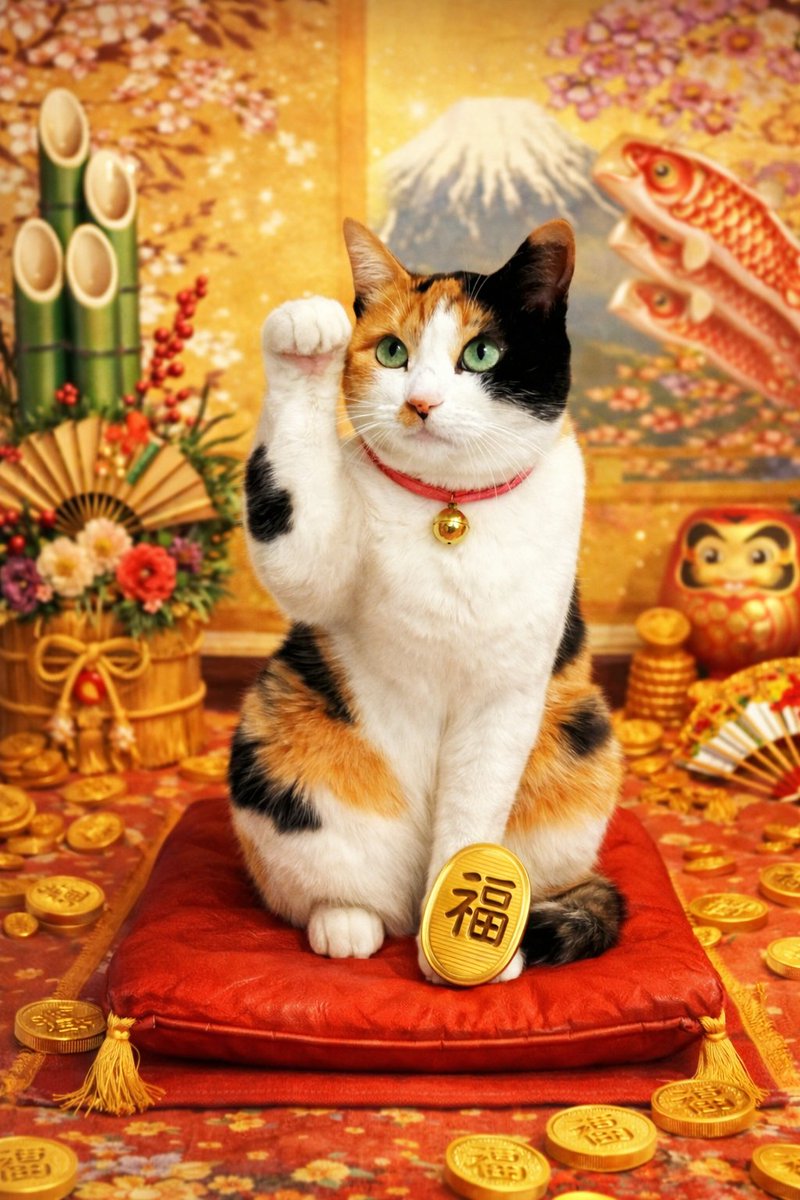 にゃー子様　オーダー品(制作中) torachi38 そう言えば、38様の招き猫バージョンも作って貰いましたにゃ