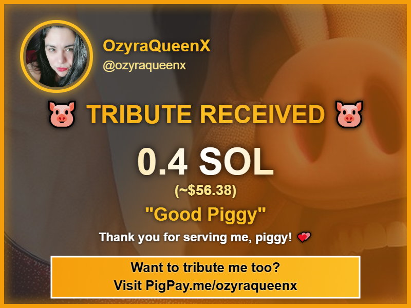 ozyraqueenx's tweet photo. I like waking up to indulgence, before I even open my eyes.
Thank you for serving me properly, piggy! 💕

Other piggies wanting to worship:
https://t.co/ITb4u6zywr

#FinDom #PigPayMe #TributeReceived #PayPig #Domme  #findomgodess #FinancialDomination #TributeFirst https://t.co/LlZWEKQ7s7