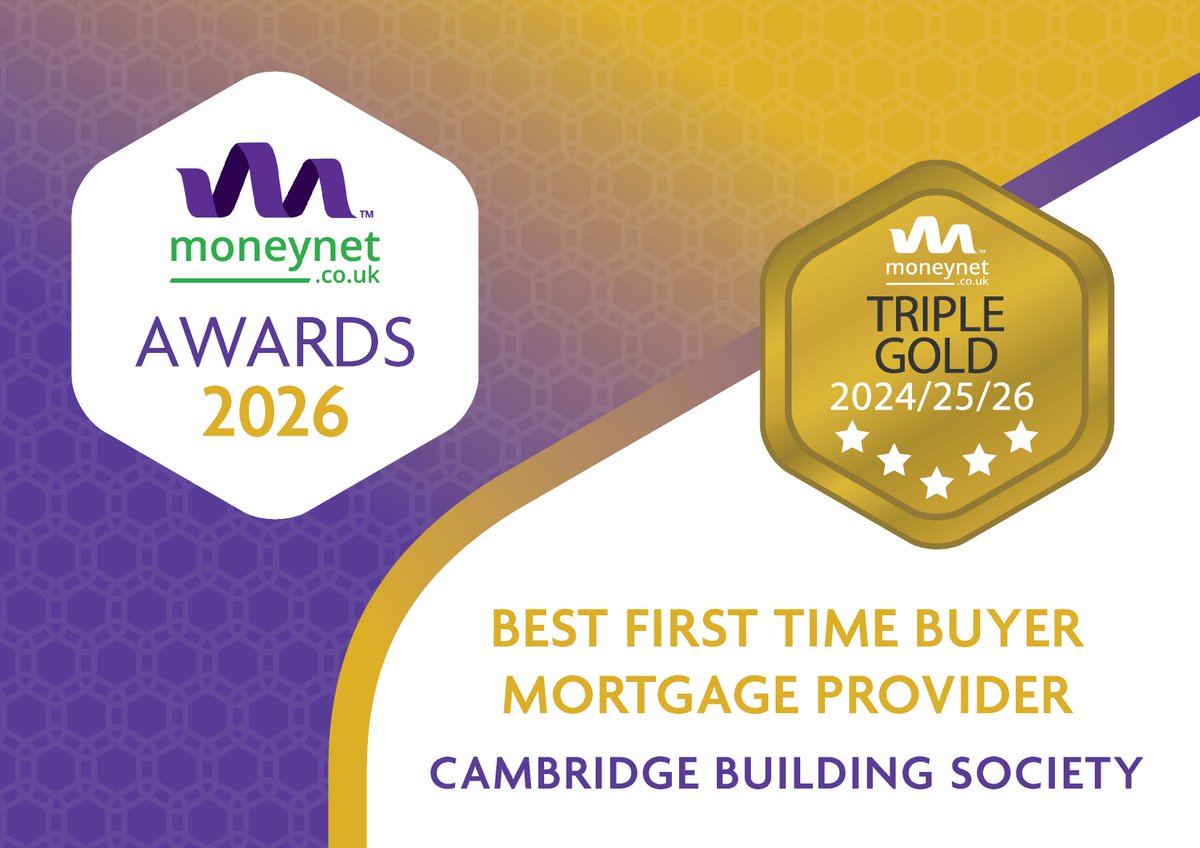 Congratulations to <a href="/cambridgebs/">CambridgeBS</a> for winning 'Best First Time Buyer Mortgage Provider' for the third year running in the 2026 Moneynet Awards