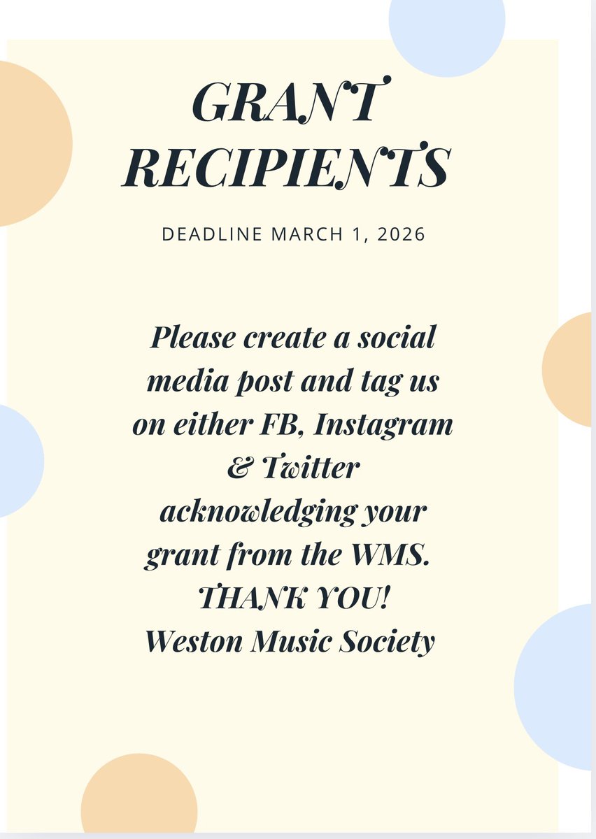 Grants were award in 2025 for the music programs  <a href="/FalconCove/">Falcon Cove Middle</a> <a href="/TTMSPrincipal/">Tequesta Trace Principal</a> <a href="/CypressBayPTSA/">CypressBayPTSA</a> &amp; Western HS. Please create a social media post acknowledging that grant and tag us.  Thank you!