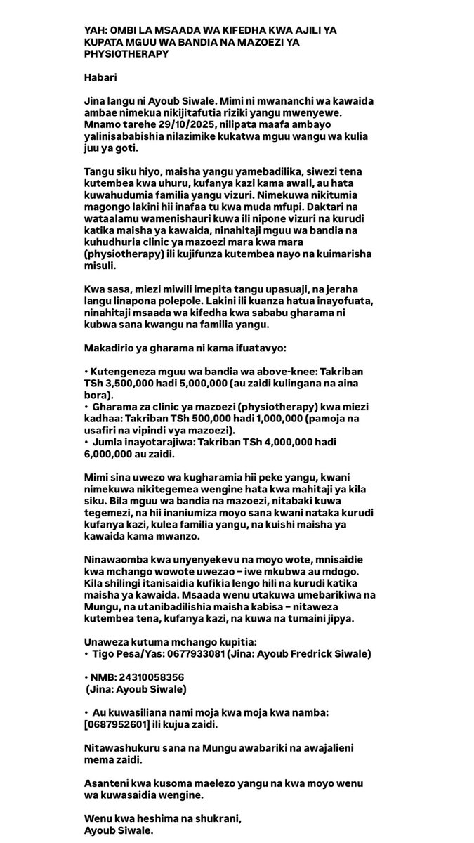 Tunaomba msaada tafadhali 💔💔💔!

Help a brother