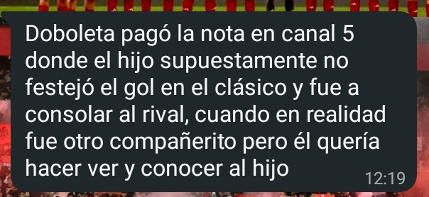 Algunos de los testimonios que van llegando sobre la limpieza que esta haciendo <a href="/dobboletta/">ivan dobboletta</a> en las inferiores, todo porque quiere que su hijo juegue. Sumado a un detalle que salio a la luz cierto detallito de como se maneja este tipo.
<a href="/UnenNob/">UnenNob</a> <a href="/NachoBoeroNob/">Ignacio Boero</a> ¿Van a decir algo?