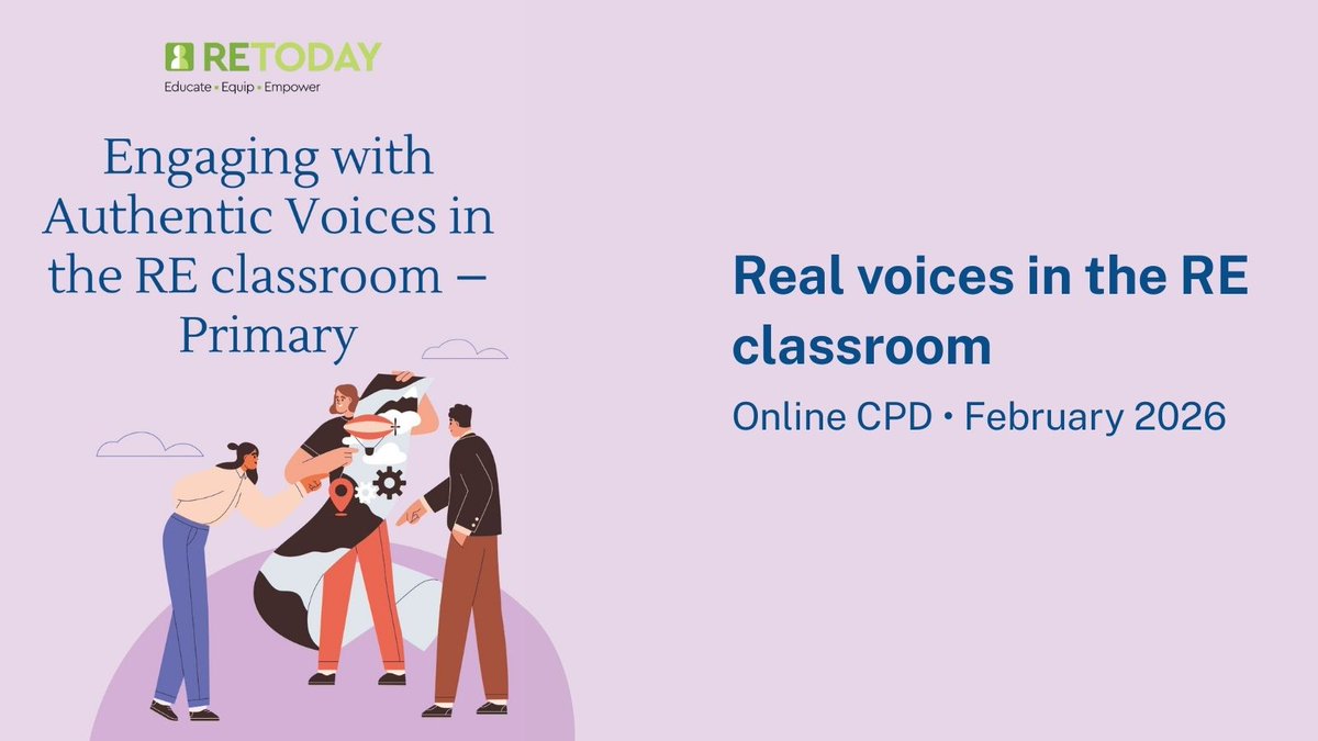 This CPD session supports teachers to explore authentic voices in RE, offering practical strategies &amp; high-quality resources to enrich learning.

📅 12 February 2026
💻 Online
👩‍🏫 For primary RE teachers

Find out more reteachingresources.co.uk/product/engagi…
#RETeachers #TeacherCPD #PrimaryRE