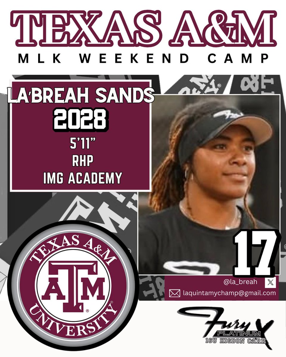 Adding a few new places to my camping list this winter. 1st stop Texas A&amp;M. So excited to visit College Station. <a href="/Trisha_Ford/">Trisha Ford</a> <a href="/RussHeffley/">Russ Heffley</a> <a href="/jeffharger/">Jeff Harger</a> <a href="/CoachELeyba/">Eric Leyba</a> <a href="/FPXHigdonCarr/">16U Fury Platinum X Higdon Carr</a> <a href="/Jeremy_P_Higdon/">Jeremy Higdon</a> <a href="/IMGASoftball/">IMG Academy Softball</a>