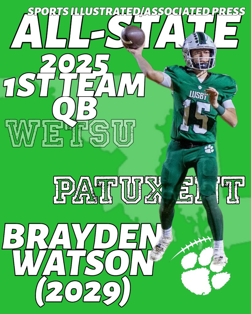 BraydenWatson_'s tweet photo. Blessed to be named 1st team all state QB @coachcrounse @undefeatedqbt @SMAC_Football @PrepRedzoneMD @CoachTyCrounse @mdHSscores https://t.co/cHY5gE2keg