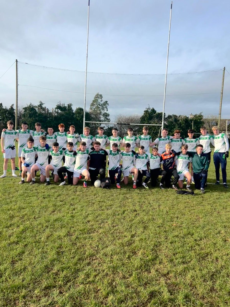 Well done to our Junior Footballers who had a great win today in Round 2 of the South Leinster A Championship. 

Final Score:
Scoil Mhuire 1-14
St. Mary’s CBS Enniscorthy 2-5

🟢⚪️🟢⚪️