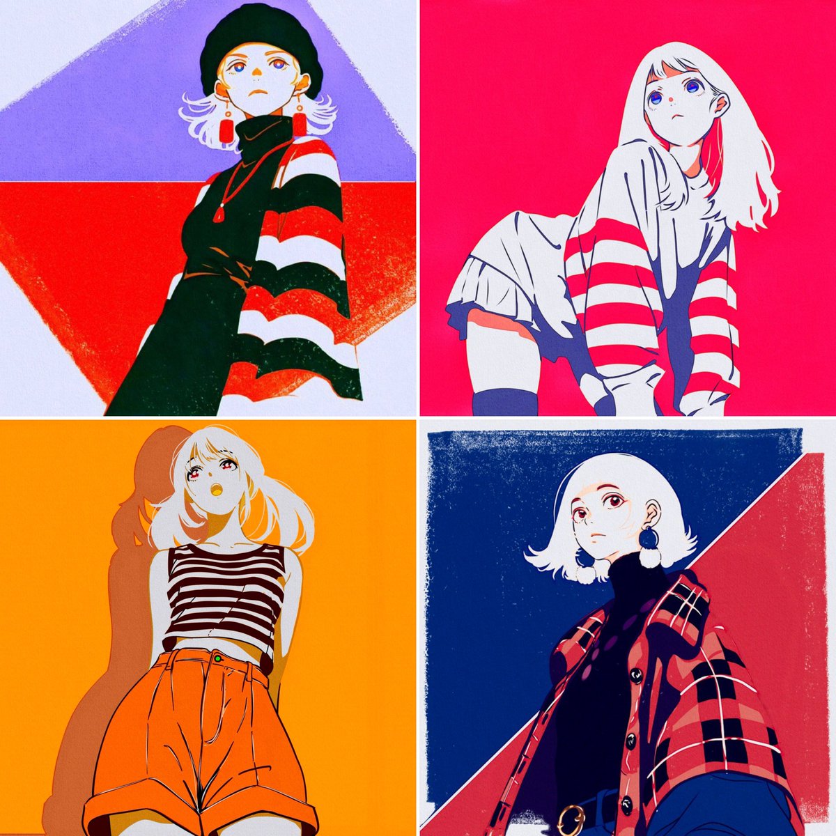 2025年 選抜イラスト fashion art 2枚 scribble art 2枚 #oc