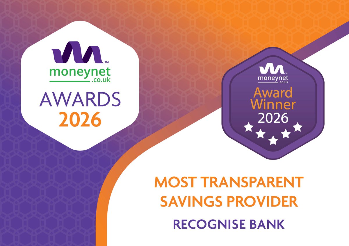 Congratulations to <a href="/RecogniseBank/">Recognise Bank</a> for winning 'Most Transparent Savings Provider' in the 2026 Moneynet Awards