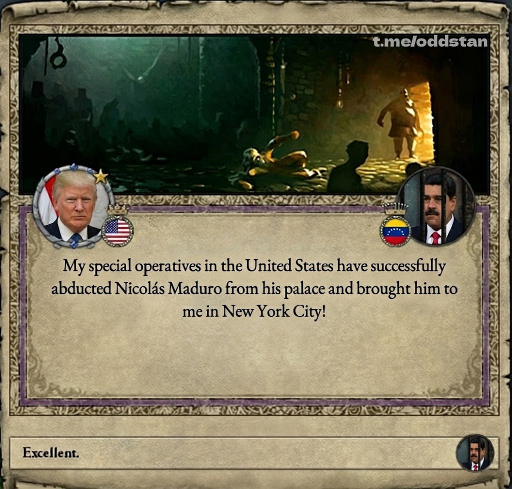 Trump and Maduro moment in Crusader Kings