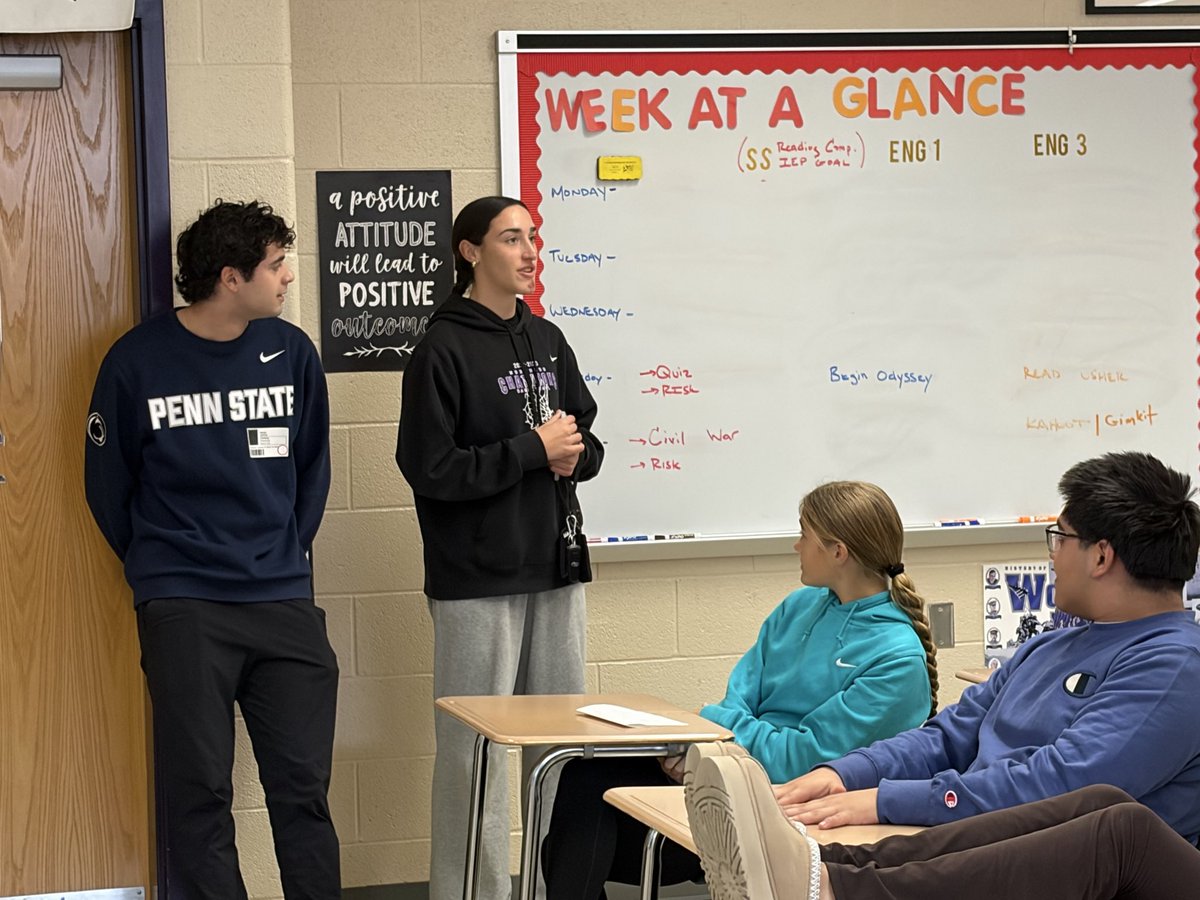 NHSpbears's tweet image. Northern Alumni Athletes, Anna Lehman and Noah Hayes, came in today to speak to the Northern Athletic Leadership Club.