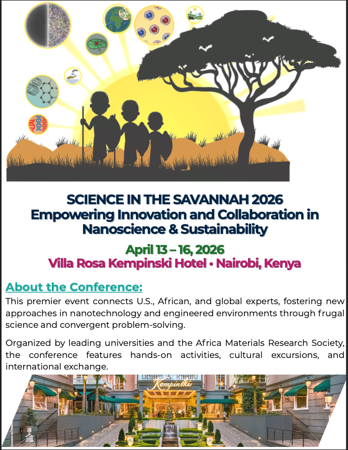 UBC_AdvMat's tweet photo. We are co-organizing the U.S.-Africa conference alongside the Science in the Savannah conference this April. Kindly consider attending or sending team members. This conference is aimed at fostering broad thinking beyond the confines of a single discipline.
https://t.co/eBHnUDyn3F https://t.co/Szd0UgS82v