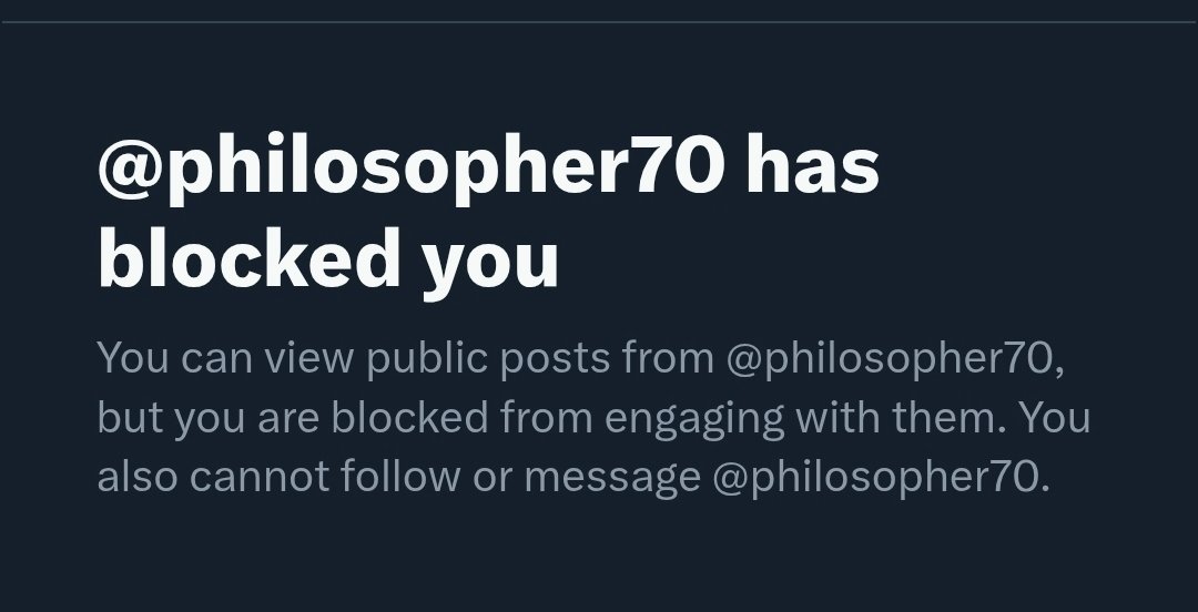 PAHoyeck's tweet photo. This guy blocked me because I... *checks notes* ...asked him about his philosophical interests?? https://t.co/DsFjCpQkUv