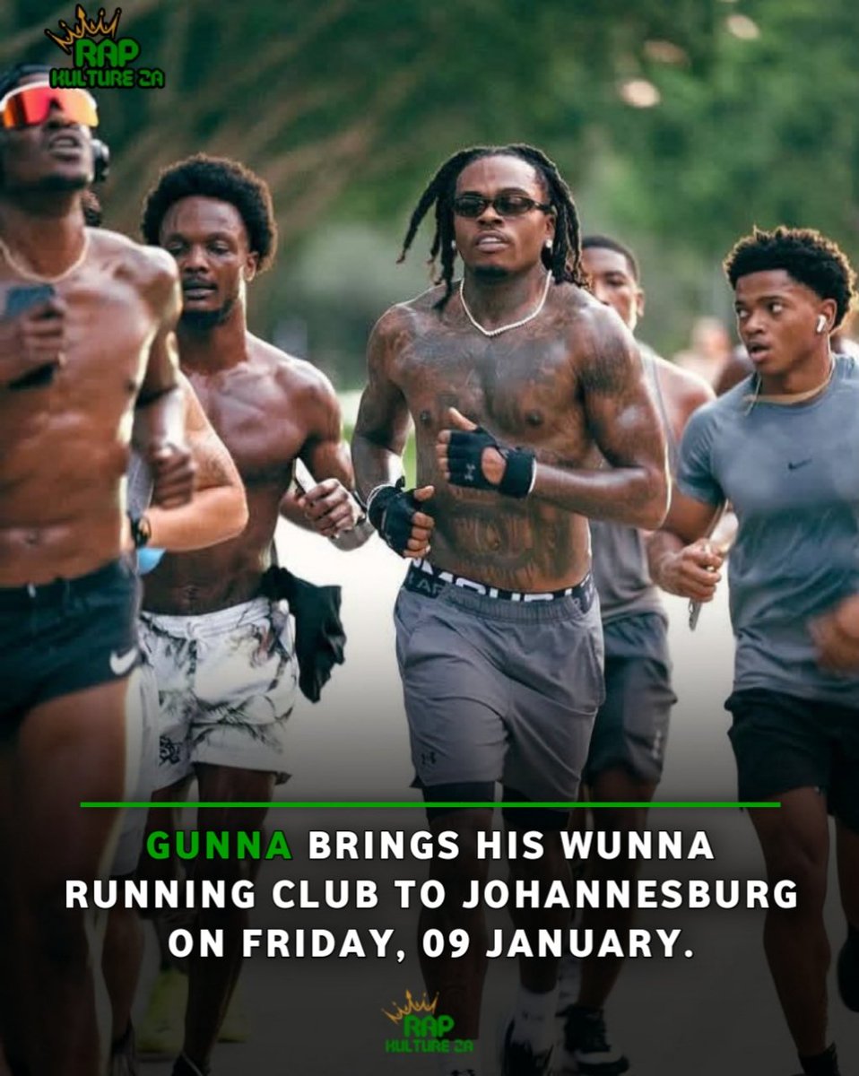 rapkulture_za's tweet image. 🇿🇦🇺🇲GUNNA brings his WUNNA Running Club to Johannesburg on Friday, 09 January.