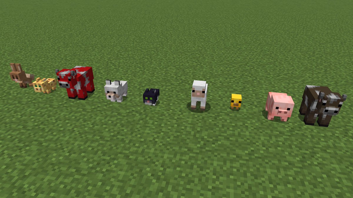 Krtzyy's tweet image. minecraft finally added custom models for babies instead of just small versions of the adults 

I love it